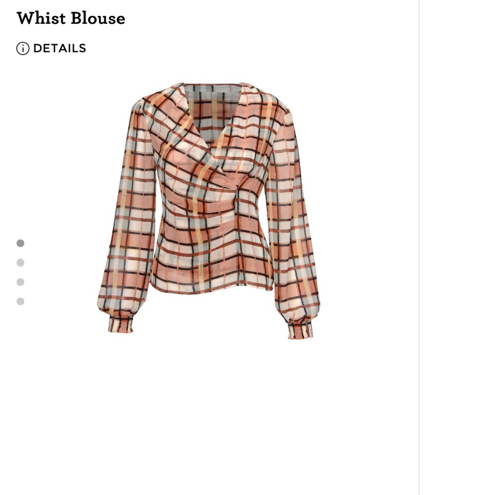 CAbi Multicolor Plaid Blouse